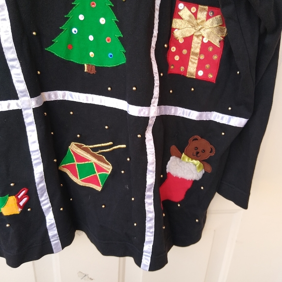 Chaus Women Holiday Shirt Christmas Ugly Party Vintage Retro Winter Long Sleeve - Picture 9 of 15